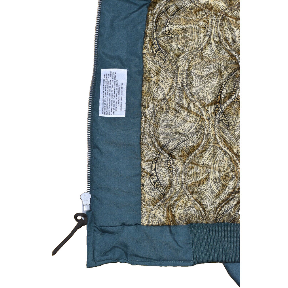 B5 NWT DERBY OF SAN FRANCISCO Pine Green Gold Paisley Lined Bomber Jacket Sz XXL - Picture 6 of 7